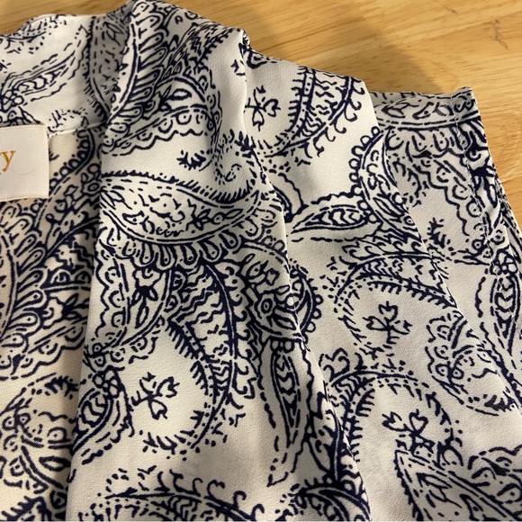 Laundry by Shelli Segal white blue paisley sleeveless blouse S top small M fit - Picture 8 of 16